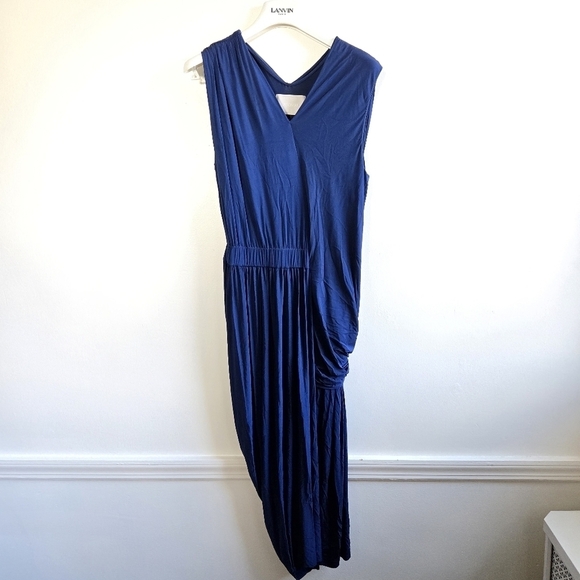 New Jason Wu Collection Sapphire Blue Draped Midi Dress 12 US NWT MSRP $1695.00 - Picture 9 of 15